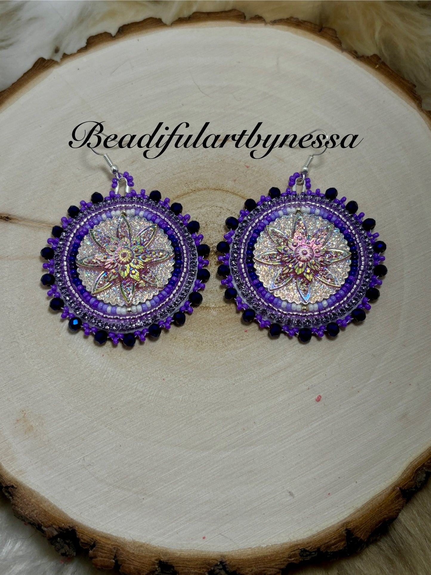 Purple star earrings
