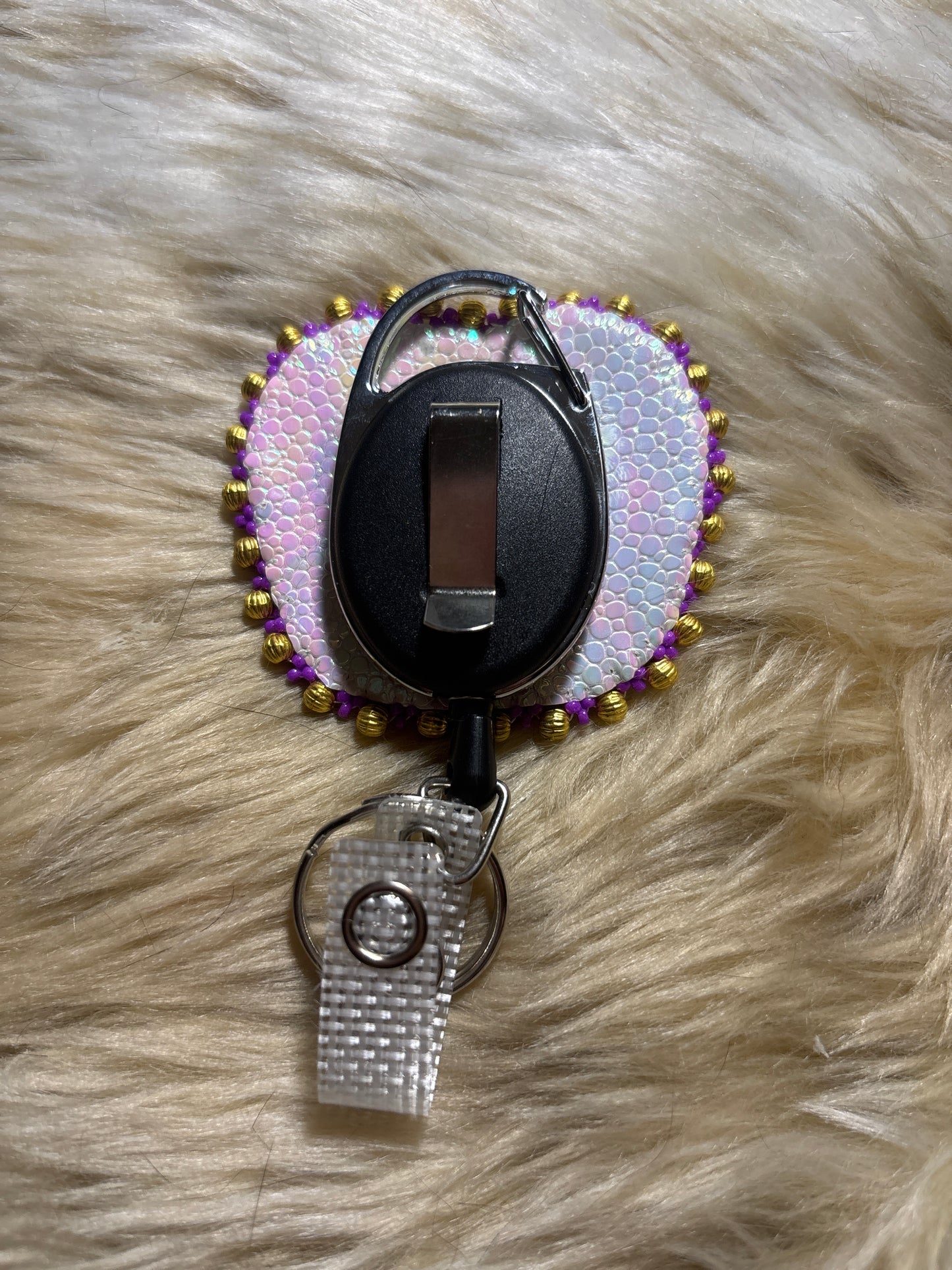 Purple butterfly badge reel
